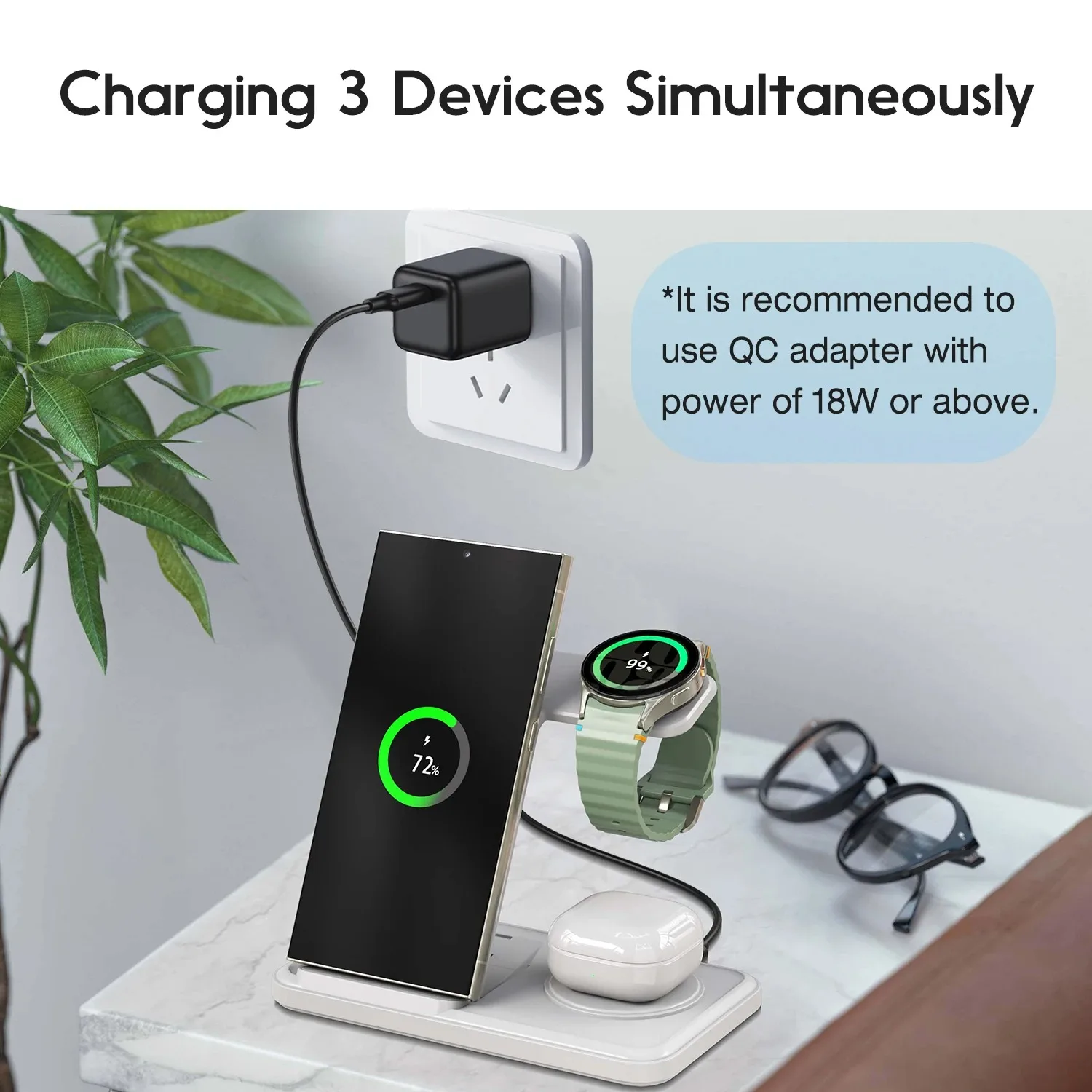 Stacja ładująca 3w1 bezprzewod – Wireless Charger 3 In 1 recenzja i cena