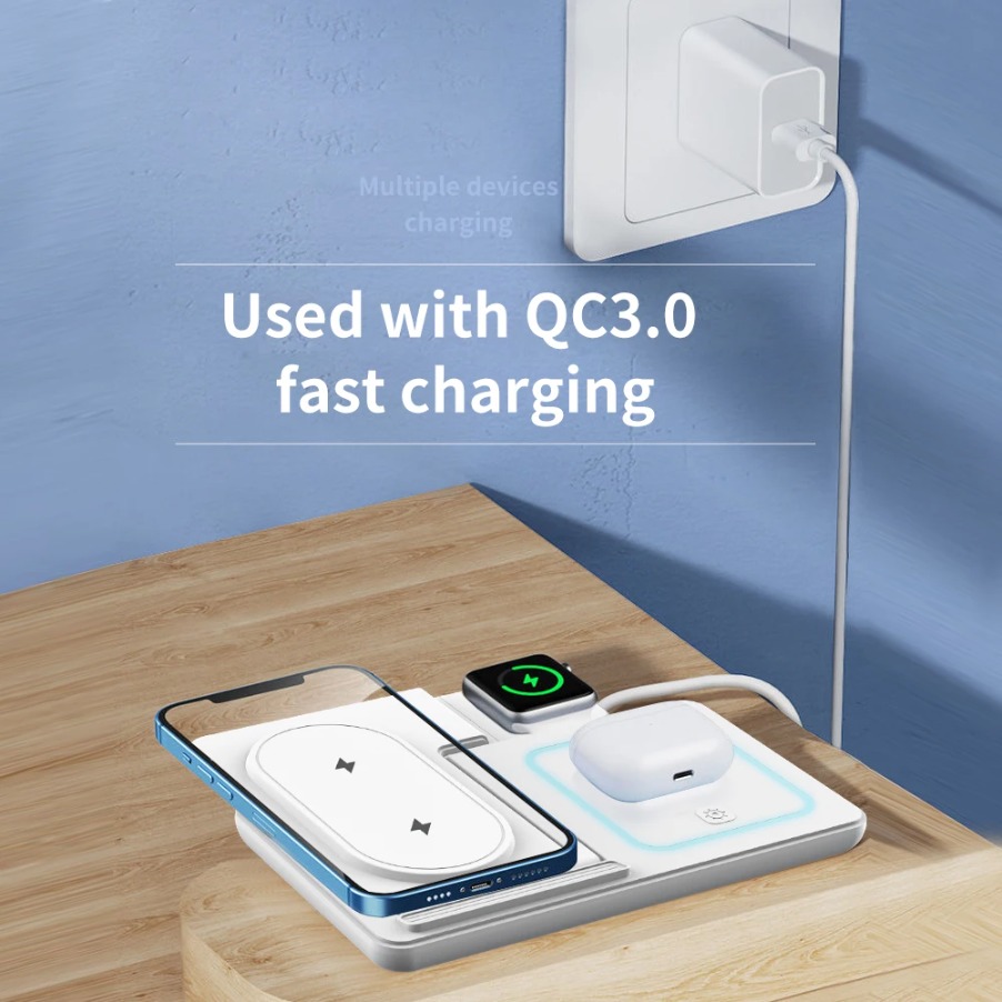 Składana podstawka ładująca 3  – Wireless Charger 3 In 1 recenzja i cena
