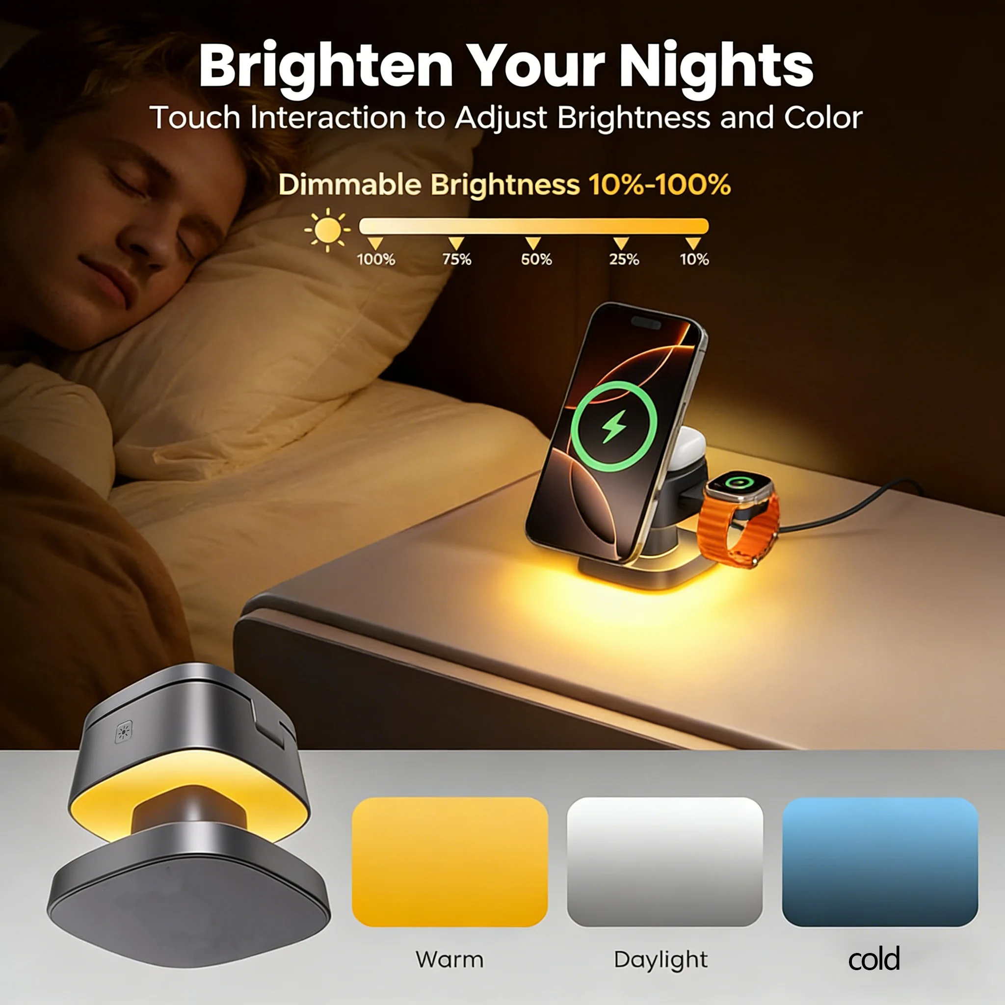 TIMESS Lampka Nocna Grzybek Be – Wireless Charger 3 In 1 recenzja i cena